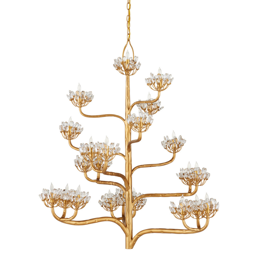 Люстра золотая в виде растения Golden Flower Glade