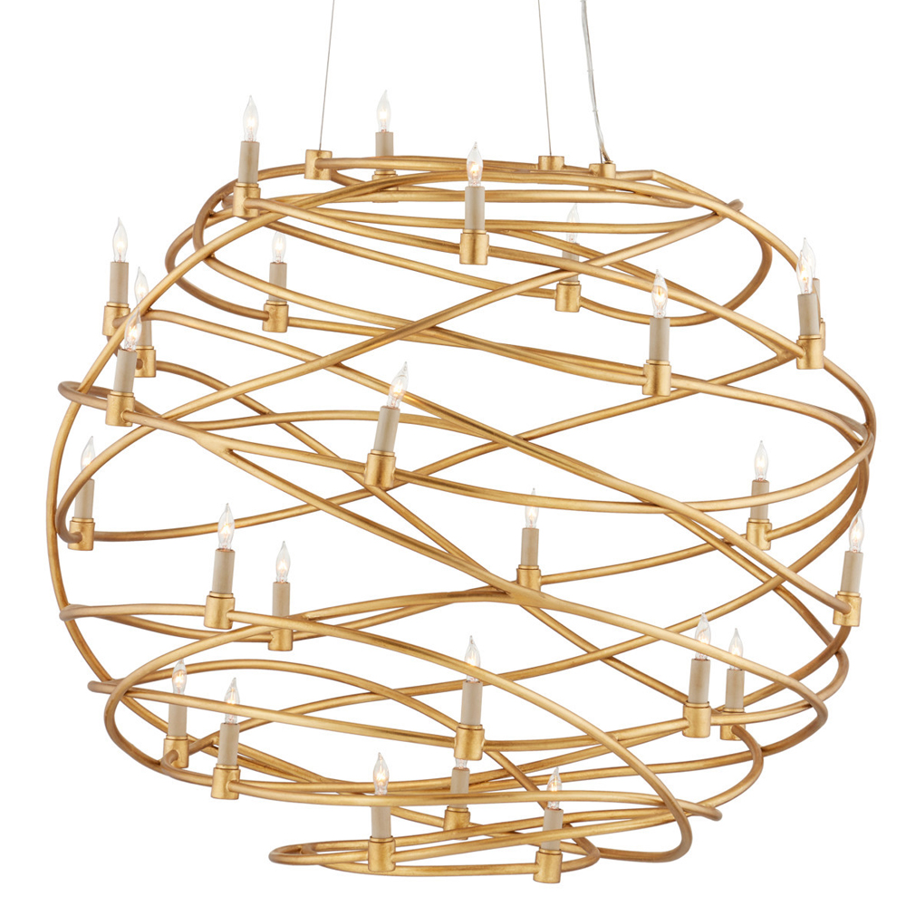 Люстра золотая в форме спирали Fancy Pattern