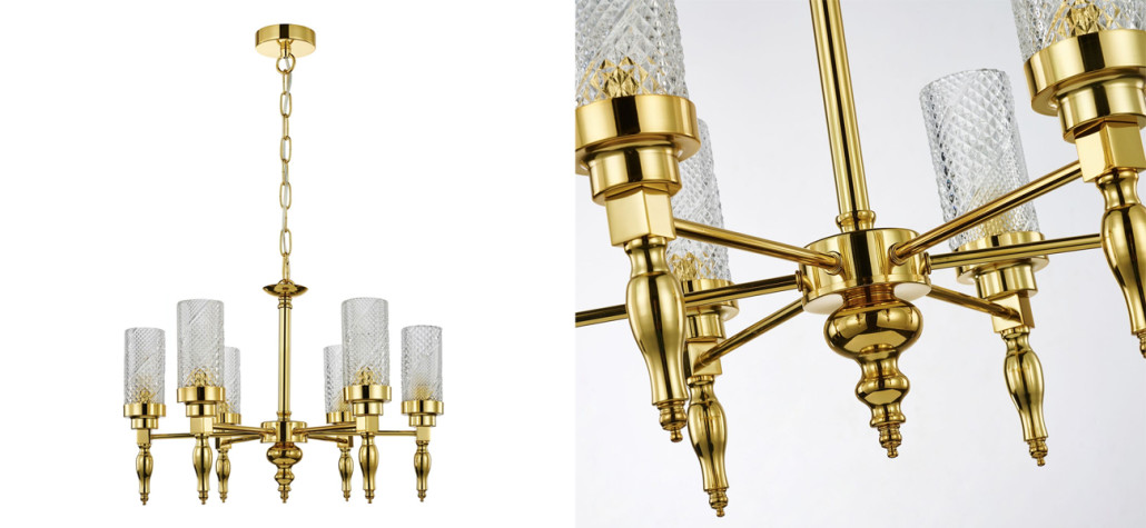 Люстра золотого цвета Balusters D55 см
