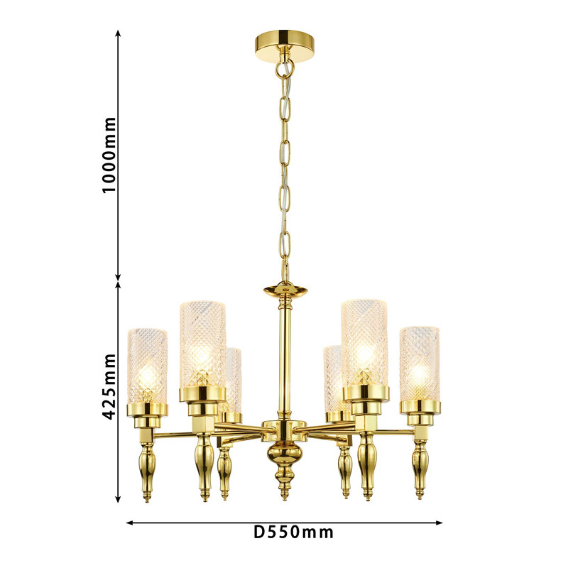 Люстра золотого цвета Balusters D55 см