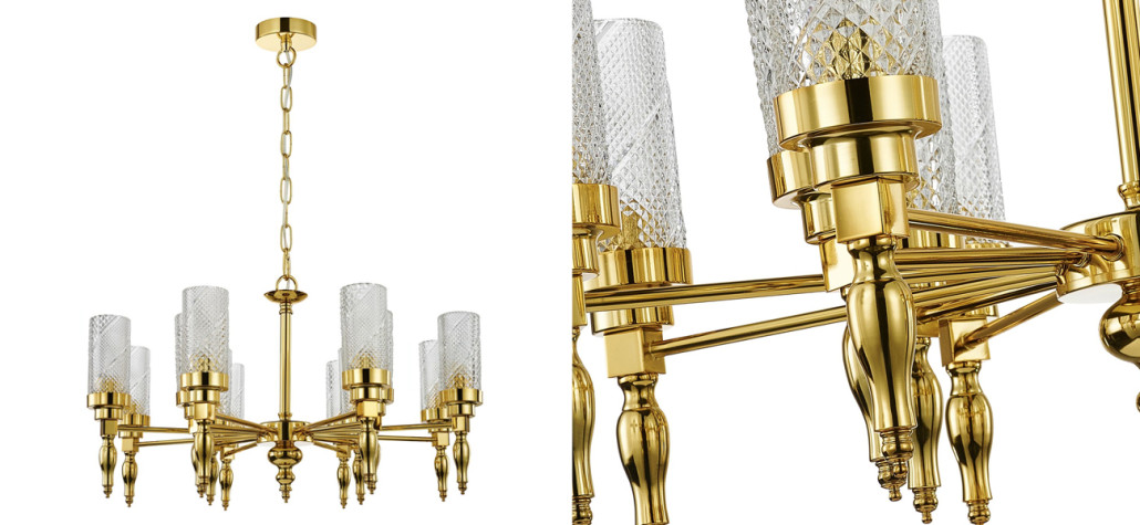 Люстра золотого цвета Balusters D70 см