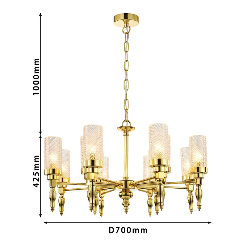 Люстра золотого цвета Balusters D70 см