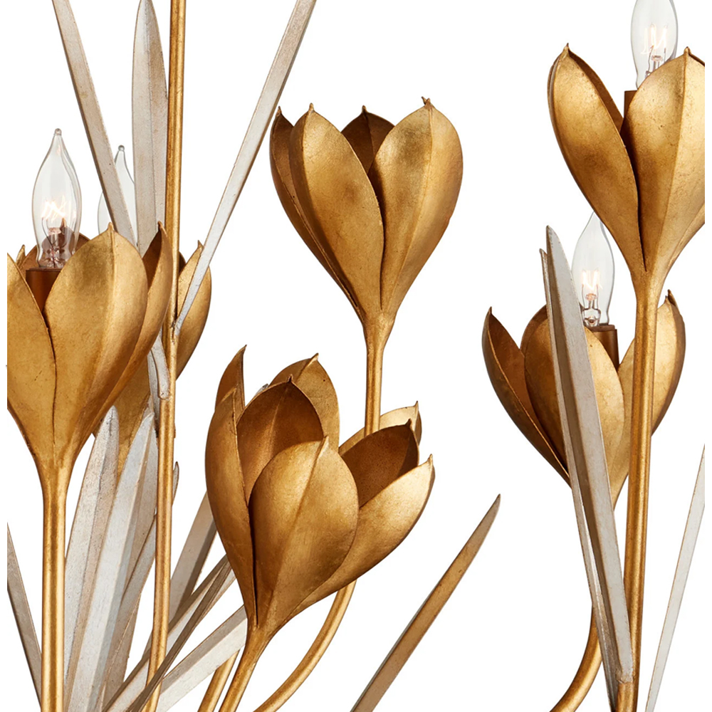 Люстра золотого цвета в виде цветков крокуса Hanging Flowers
