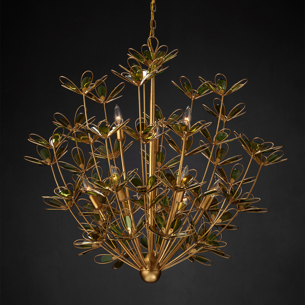 Люстра золотого цвета в форме цветка Hanging Flowers