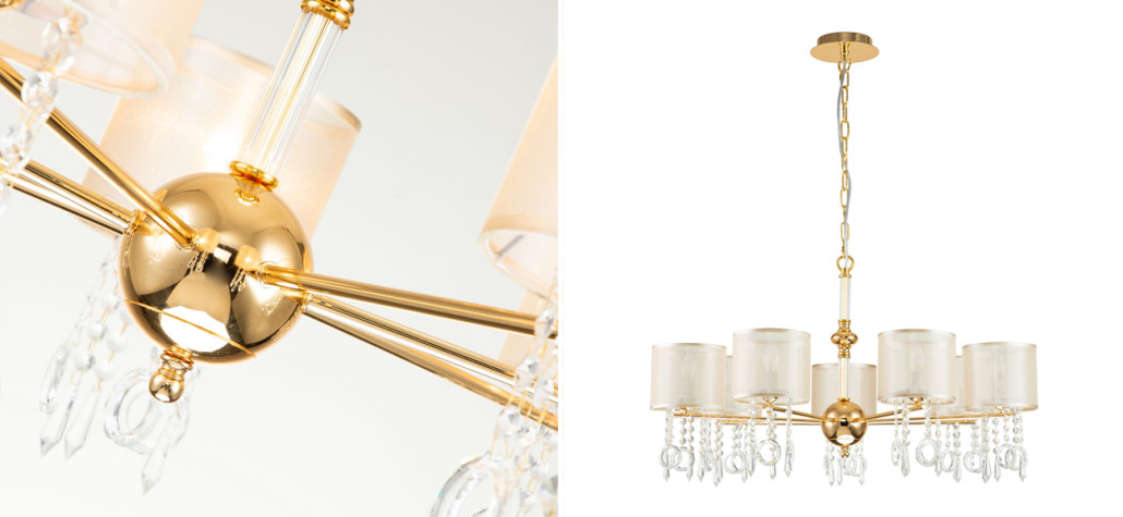 Люстра золотого цвета с хрустальным декором Crystal Things