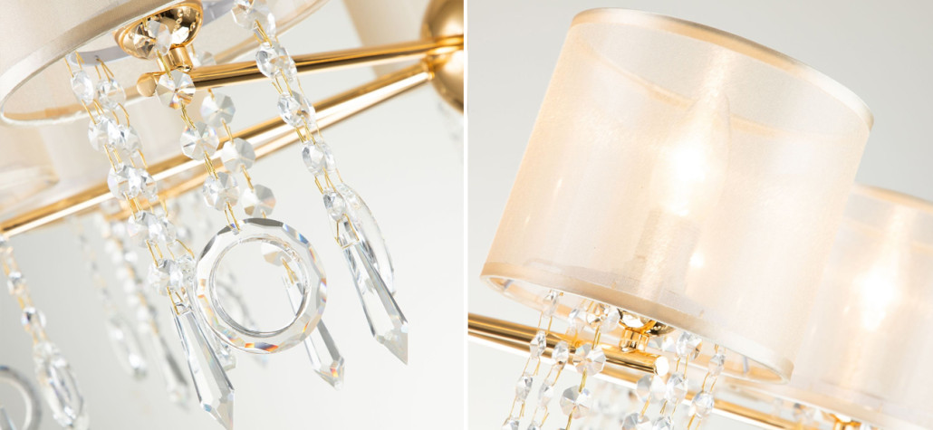 Люстра золотого цвета с хрустальным декором Crystal Things