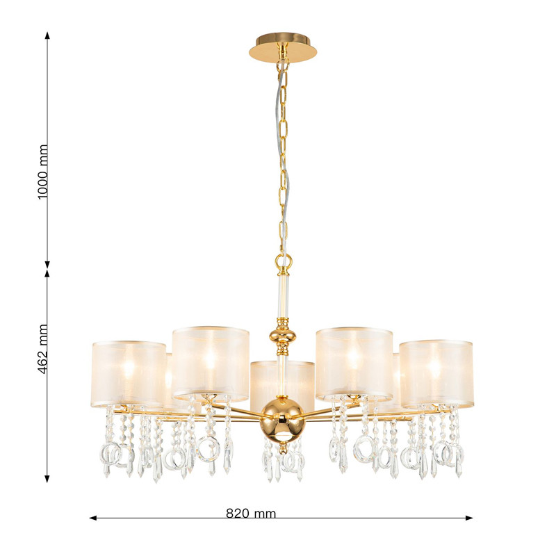 Люстра золотого цвета с хрустальным декором Crystal Things