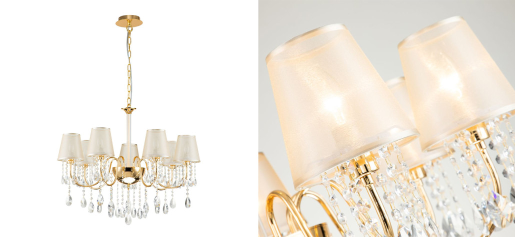Люстра золотого цвета с хрустальным декором Dainty Light