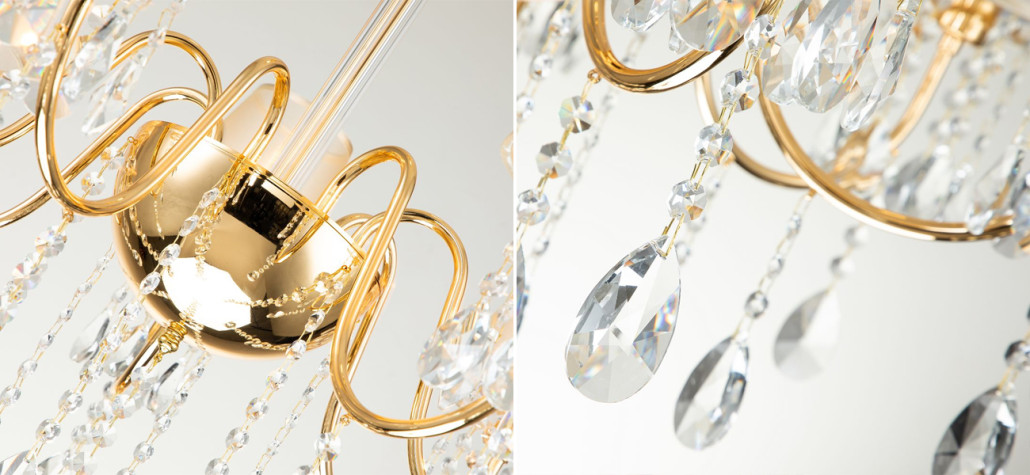 Люстра золотого цвета с хрустальным декором Dainty Light