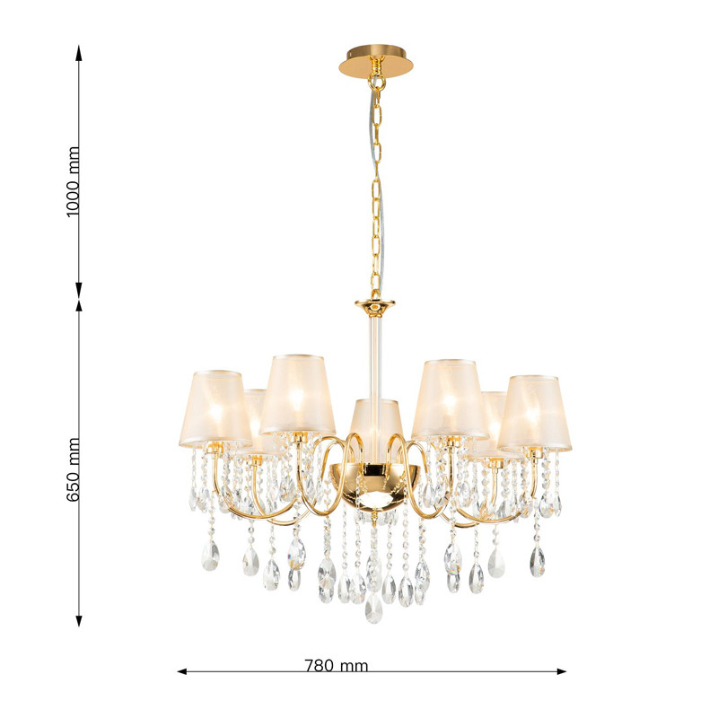 Люстра золотого цвета с хрустальным декором Dainty Light
