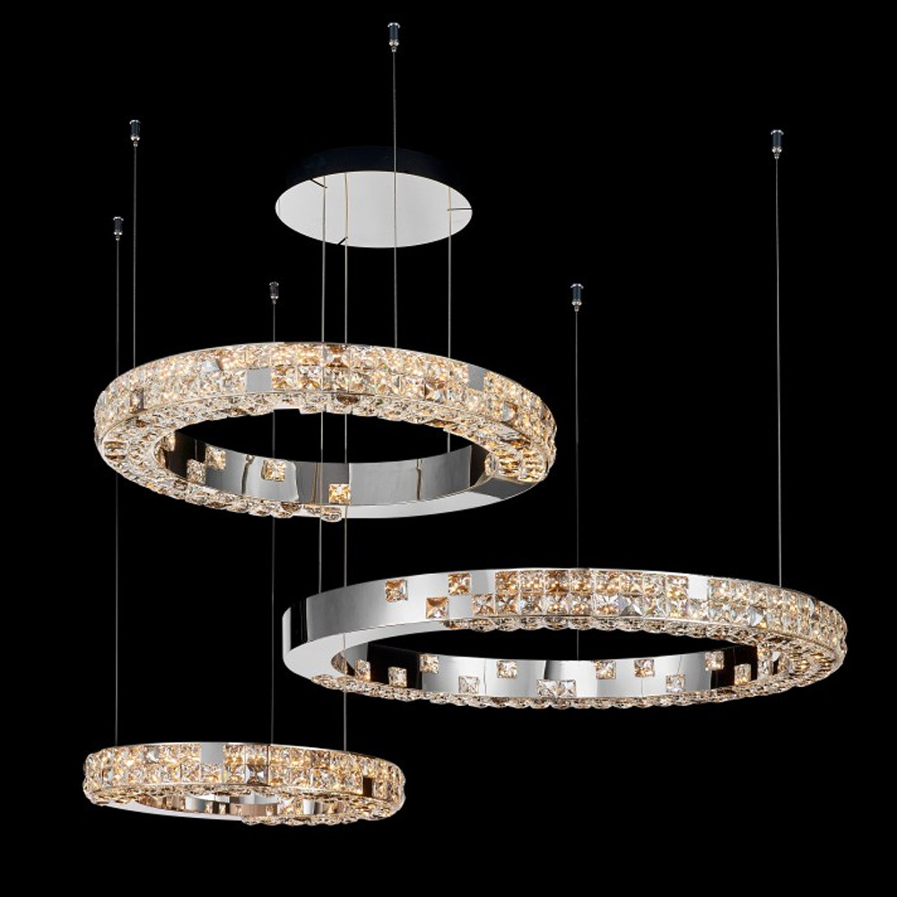 Люстра из 3-х колец с мозаичным хрустальным оформлением Sparks of Crystal