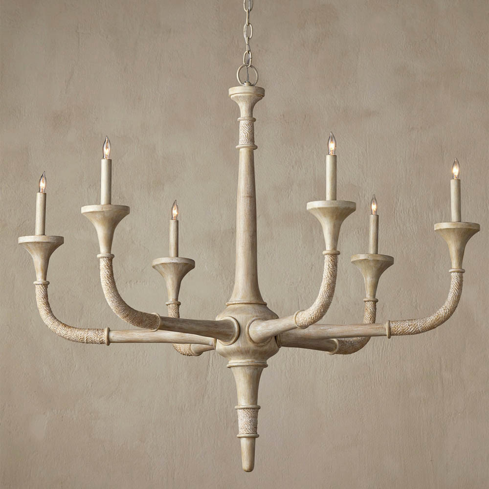 Люстра из дерева в форме подсвечника Coastal Aesthetics