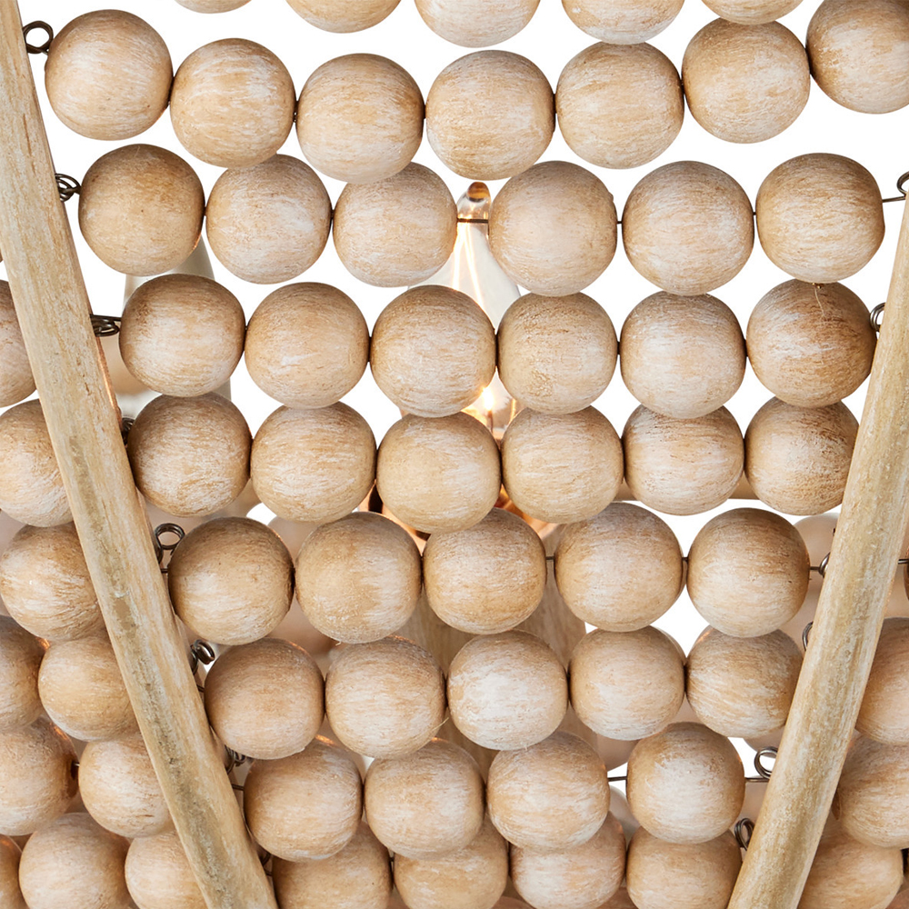 Люстра из деревянных бусин с подвесками в виде капель Wooden Beads