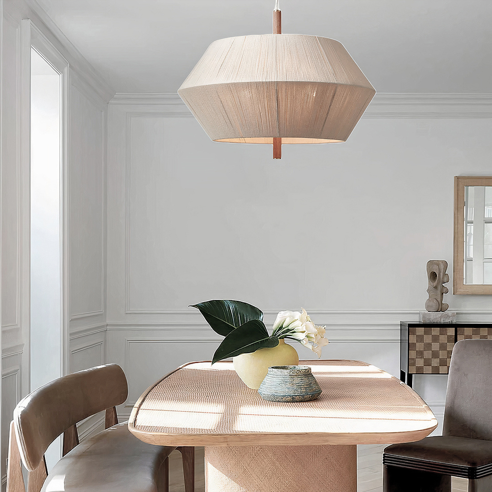 Люстра из дуба с веревчатым абажуром Rope Oak Chandelier