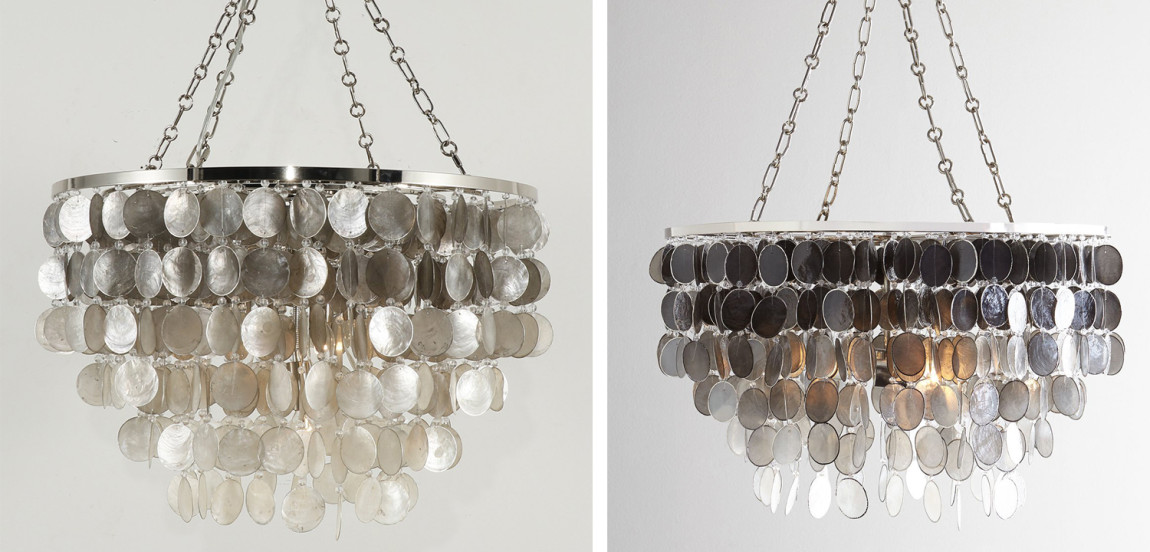 Люстра из ракушек SHELL Chandelier grey 61