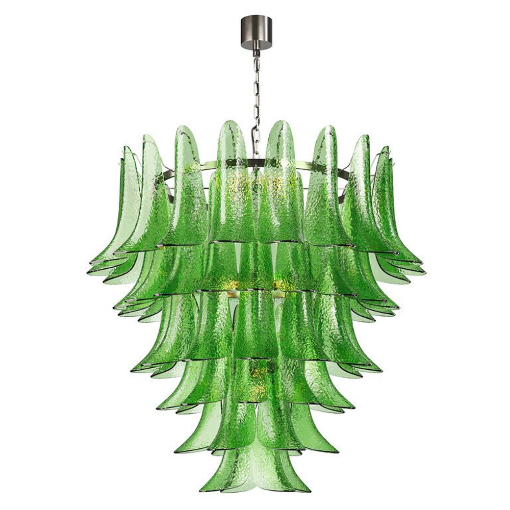 Люстра из семи ярусов зеленого стекла Independence