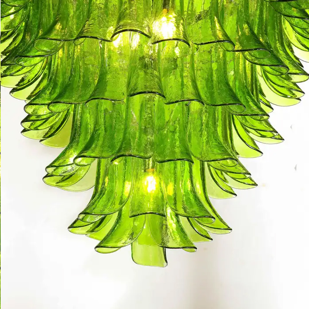 Люстра из семи ярусов зеленого стекла Independence