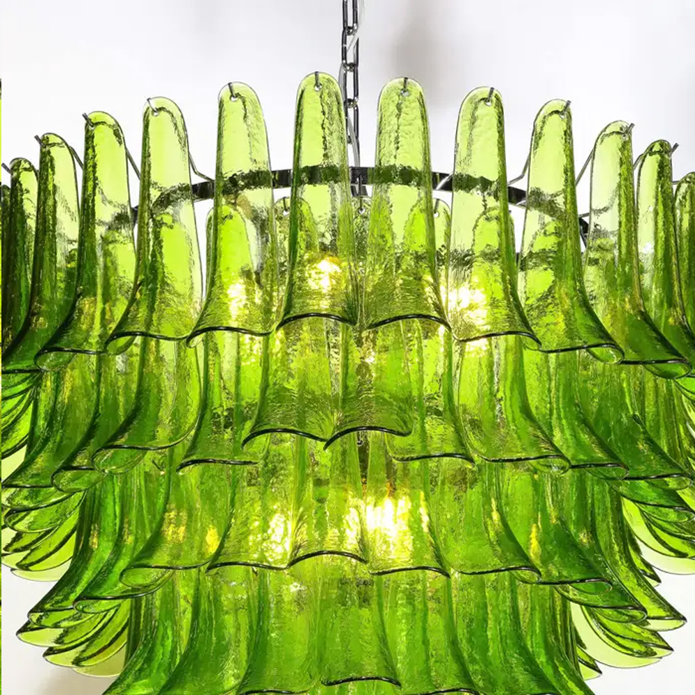Люстра из семи ярусов зеленого стекла Independence