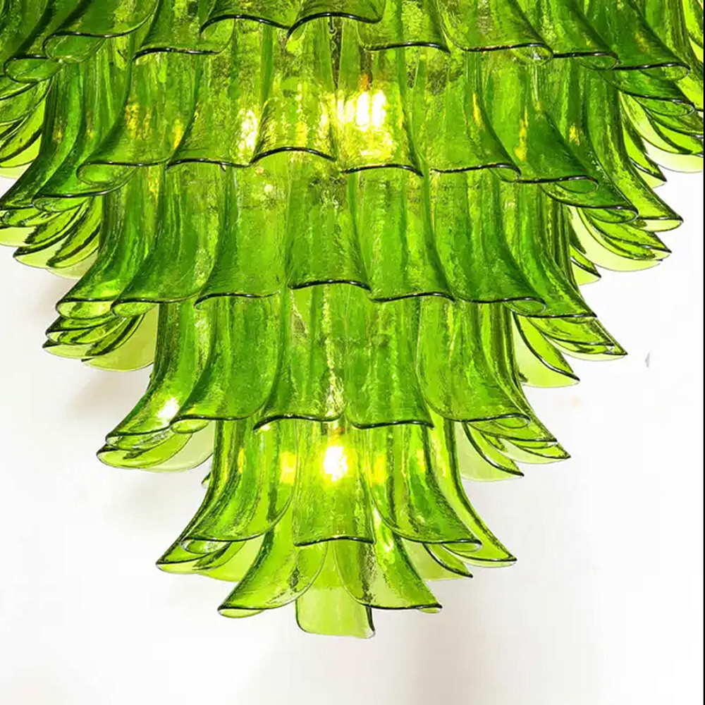 Люстра из семи ярусов зеленого стекла Independence