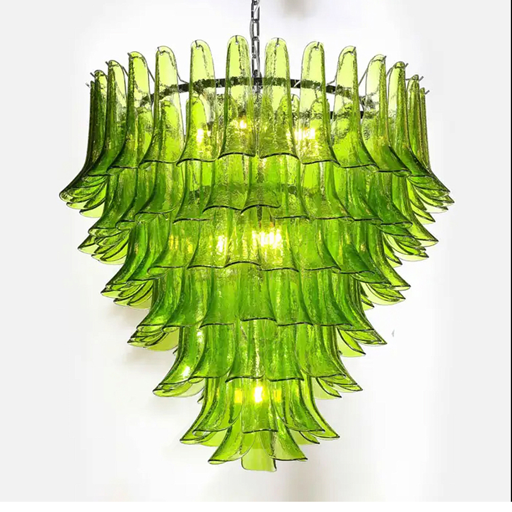 Люстра из семи ярусов зеленого стекла Independence