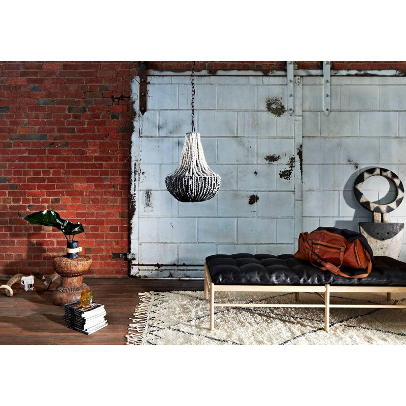 Люстра каплевидной формы украшенная круглыми бусинами Gradient Chandelier Black White