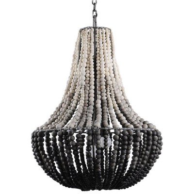 Люстра каплевидной формы украшенная круглыми бусинами Gradient Chandelier Black White
