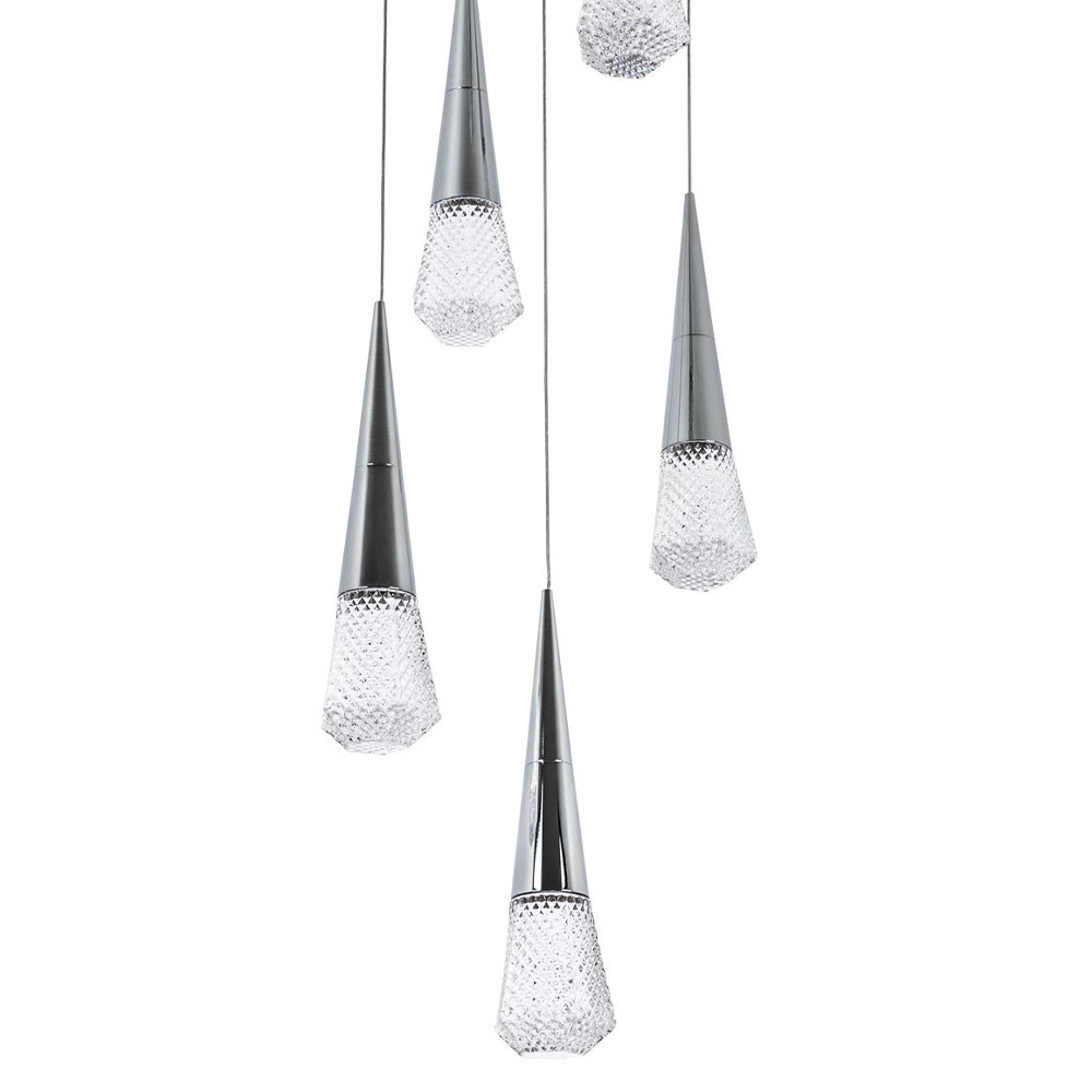 Люстра капли Acrylic Droplet Five Chrome Chandelier