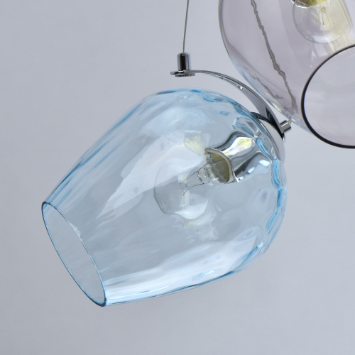 Люстра каскадная с 5-ю разноцветными стеклянными плафонами Kaleido