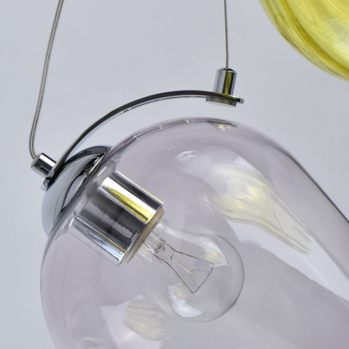 Люстра каскадная с 5-ю разноцветными стеклянными плафонами Kaleido