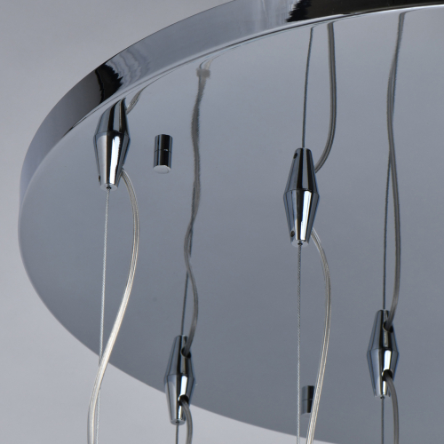 Люстра каскадная с 9-ю разноцветными стеклянными плафонами Kaleido