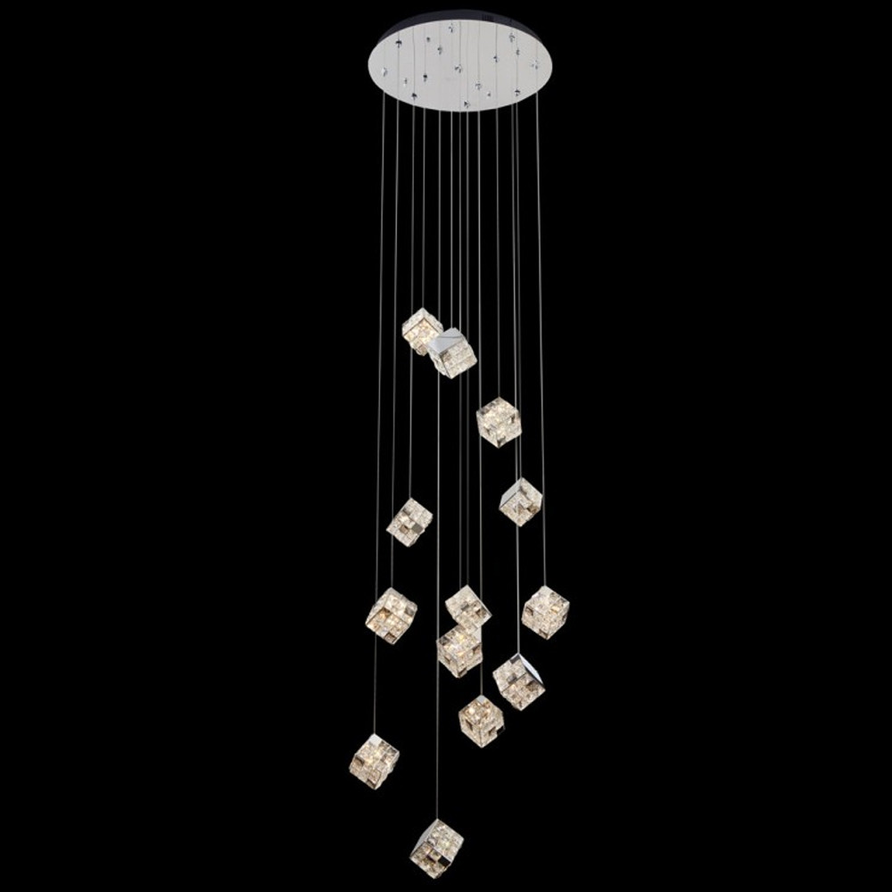 Люстра каскадная с мозаичным хрустальным оформлением Sparks of Crystal