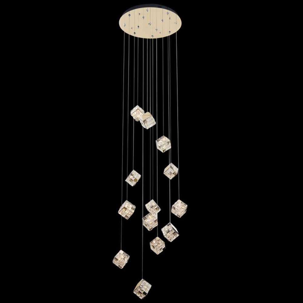 Люстра каскадная с мозаичным хрустальным оформлением Sparks of Crystal