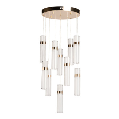 Люстра каскадная с прозрачными цилиндрическими плафонами Jenae Glass Tube Lighting