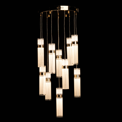 Люстра каскадная с прозрачными цилиндрическими плафонами Jenae Glass Tube Lighting