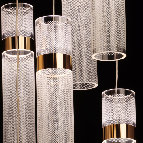 Люстра каскадная с прозрачными цилиндрическими плафонами Jenae Glass Tube Lighting