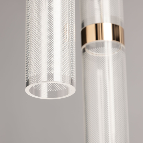 Люстра каскадная с прозрачными цилиндрическими плафонами Jenae Glass Tube Lighting