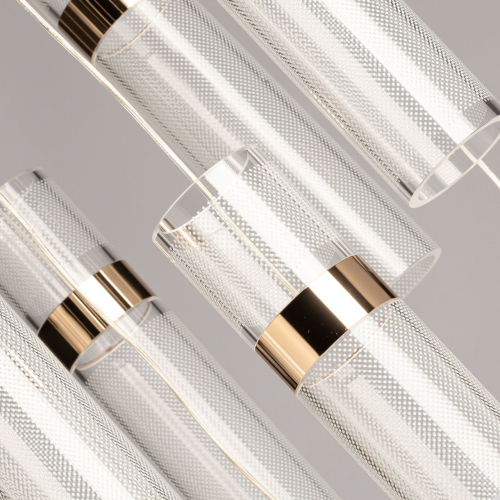 Люстра каскадная с прозрачными цилиндрическими плафонами Jenae Glass Tube Lighting