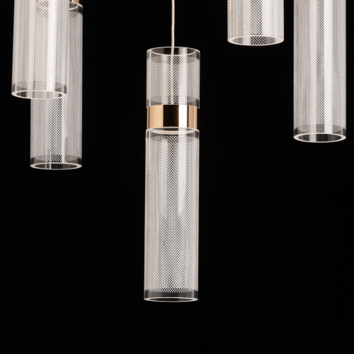 Люстра каскадная с прозрачными цилиндрическими плафонами Jenae Glass Tube Lighting