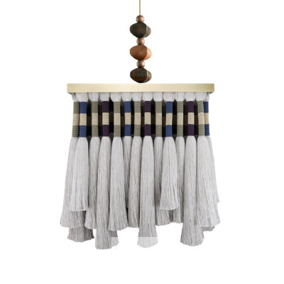 Люстра квадратная плетеная с бахромой Wicker Square Chandelier with Tassels