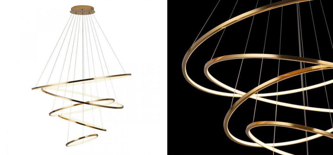 Люстра кольца Ring Horizontal Quintet Gold