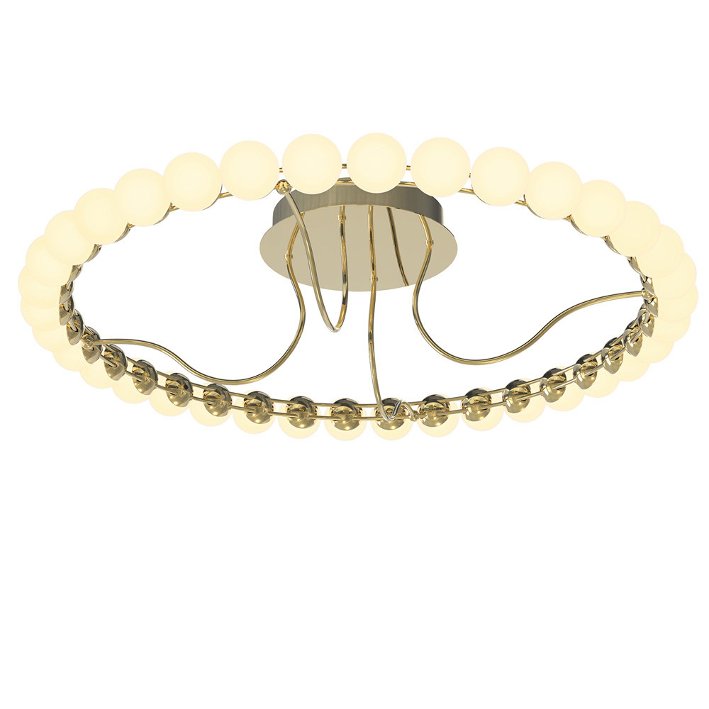 Люстра кольцевая потолочная с круглыми плафонами белого цвета PEARLS Suspension 60