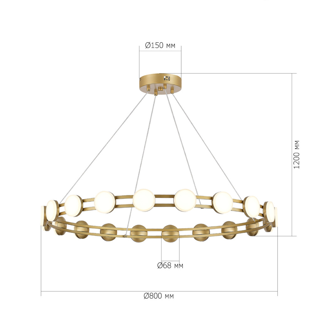 Люстра кольцевая с круглыми светодиодными источниками света Maxine Light