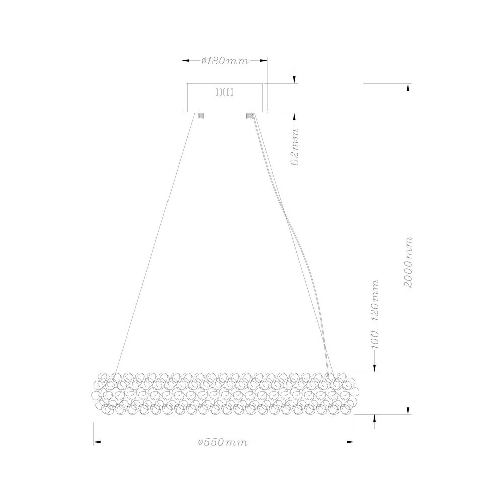 Люстра кольцевая с частичками натурального горного хрусталя Crystal Shimmer
