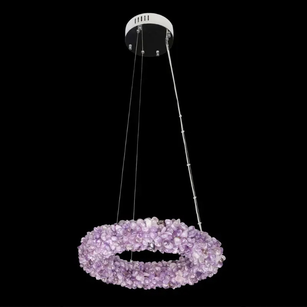 Люстра кргулая из фиолетового хрустального камня Purple Diamond
