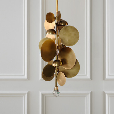 Люстра креативная из дисков цвета латунь Constellation Light and Style