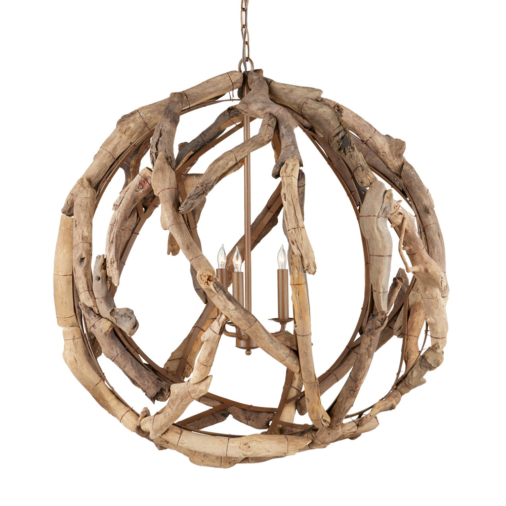 Люстра круглая в виде веток деревьев Natural Driftwood