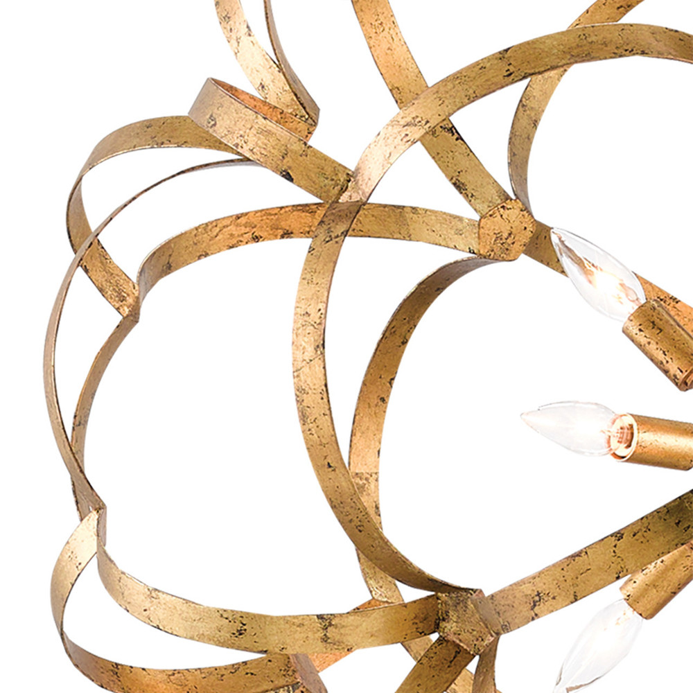 Люстра круглая в виде объёмного цветка Golden Flower Sphere