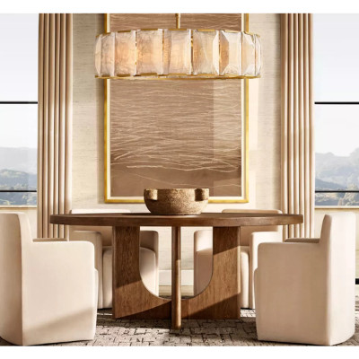 Люстра круглая Д110 см с абажуром из прямоугольных панелей Calling to Shine