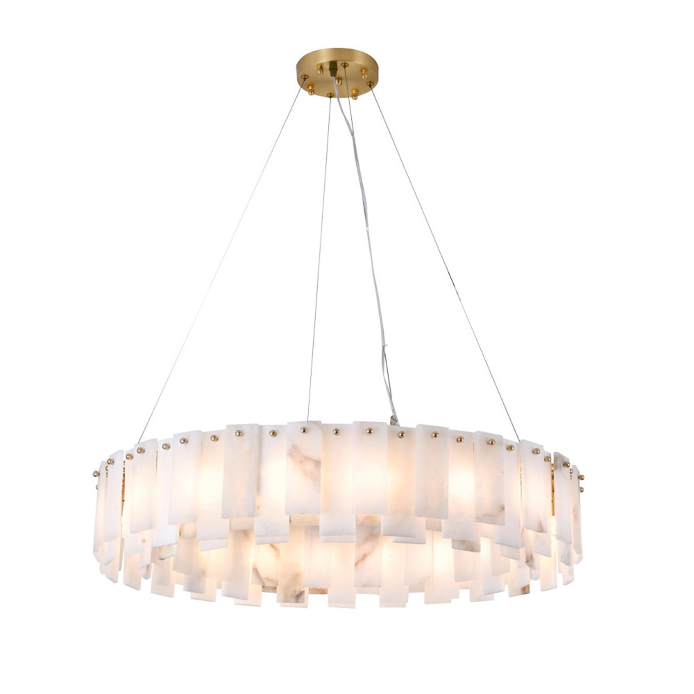 Люстра круглая декорированная натуральным камнем Stone Interior Accent