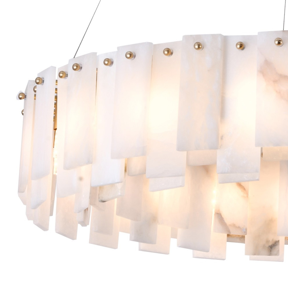 Люстра круглая декорированная натуральным камнем Stone Interior Accent